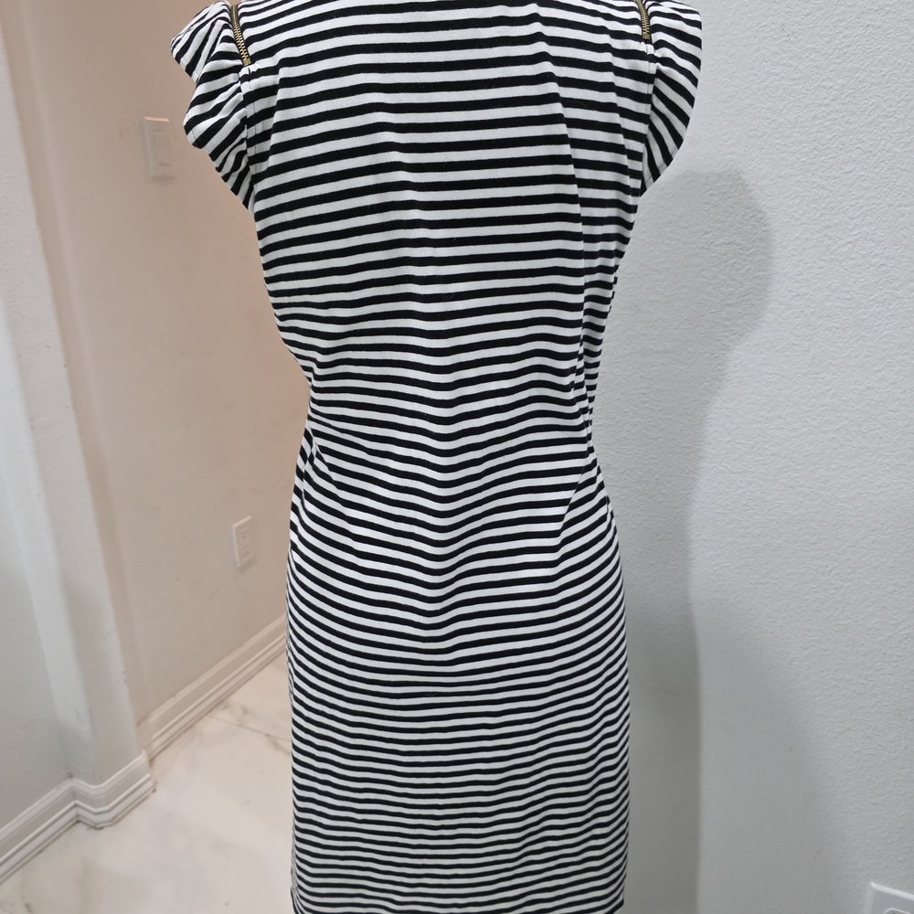 MICHAEL Michael Kors Black and White Striped Midi Dress - Picture 5 of 5